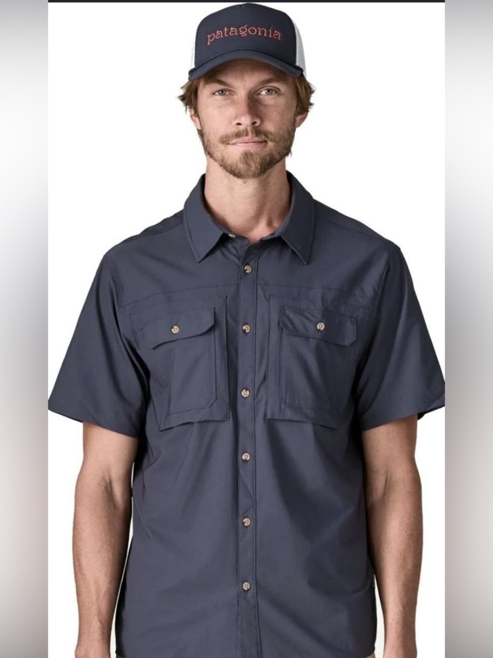 Patagonia Men’s Short Sleeve Self Guided Sun Shirt, medium